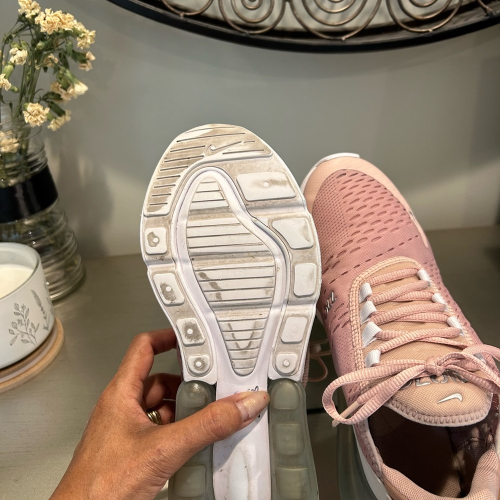 Nike Women's Air Max 270 Sneakers — Rose Pink and White - Picture 10 of 11